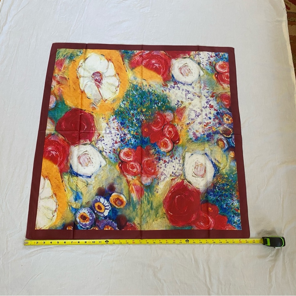 Vibrant Artistic Silk Floral Scarf Wrap Sarong - Picture 9 of 10